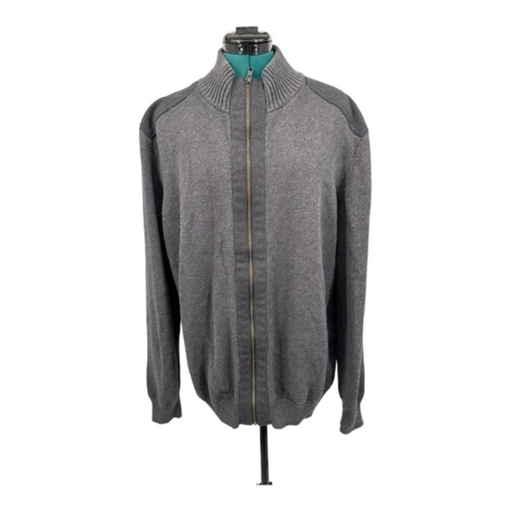 Arbor Way Zip Up Men's Cotton Sweater‎ Gray 100% cotton
